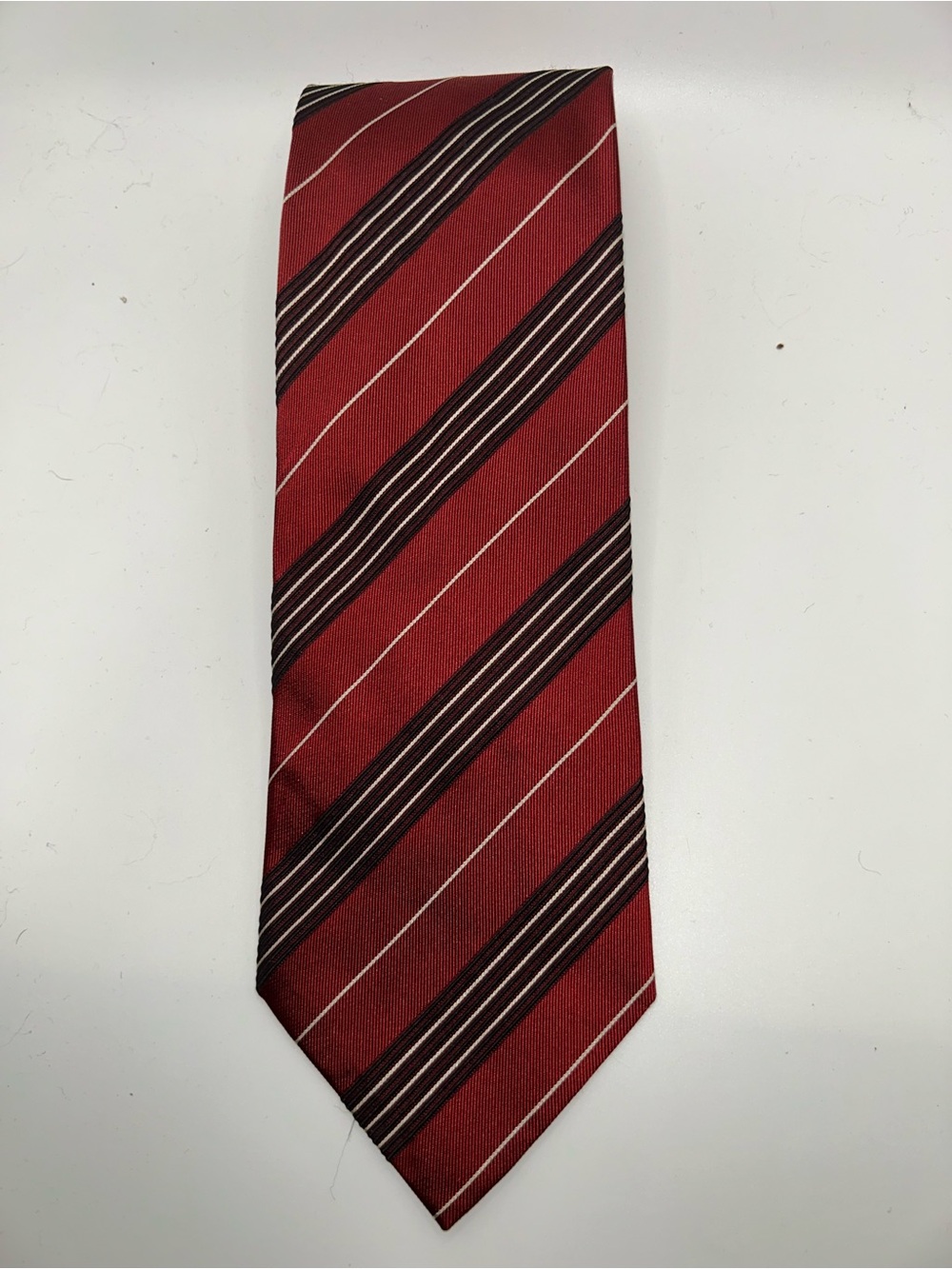 Villa Bolgheri red diagonal striped silk tie